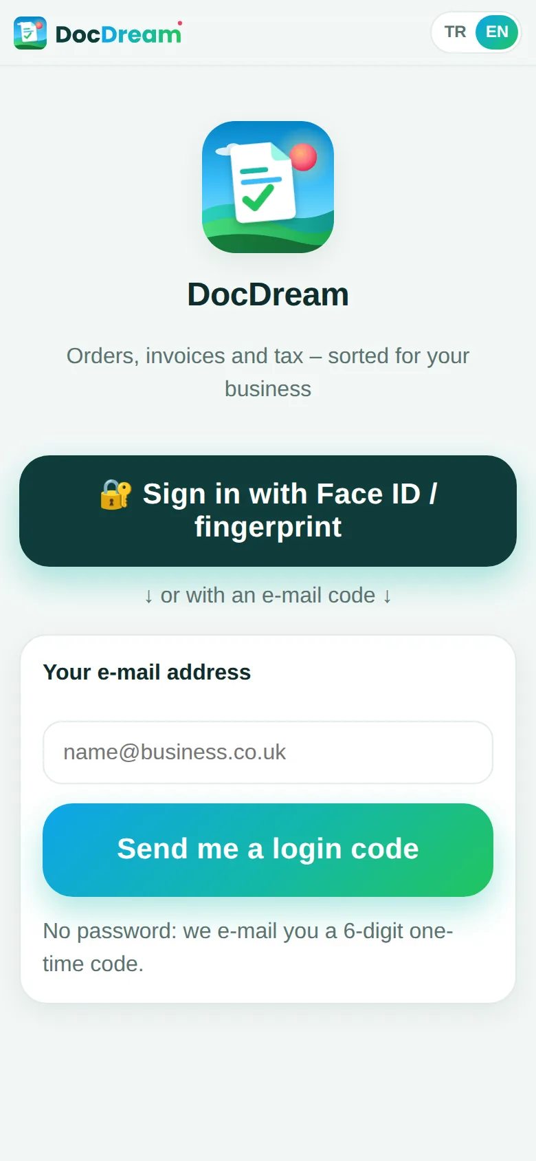 Face ID sign-in – One touch. Your face or fingerprint never leaves your phone.